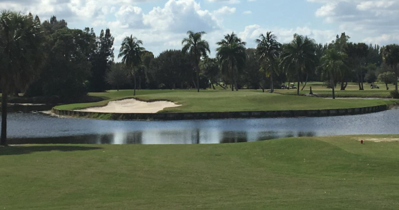 there are a lake and lot of trees on the golf course - Palm Beach National Golf and Country Club