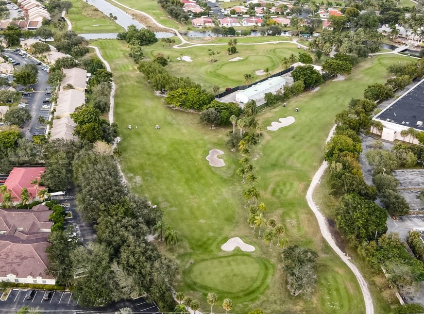aerial view of the Bridges at Springtree Country Club