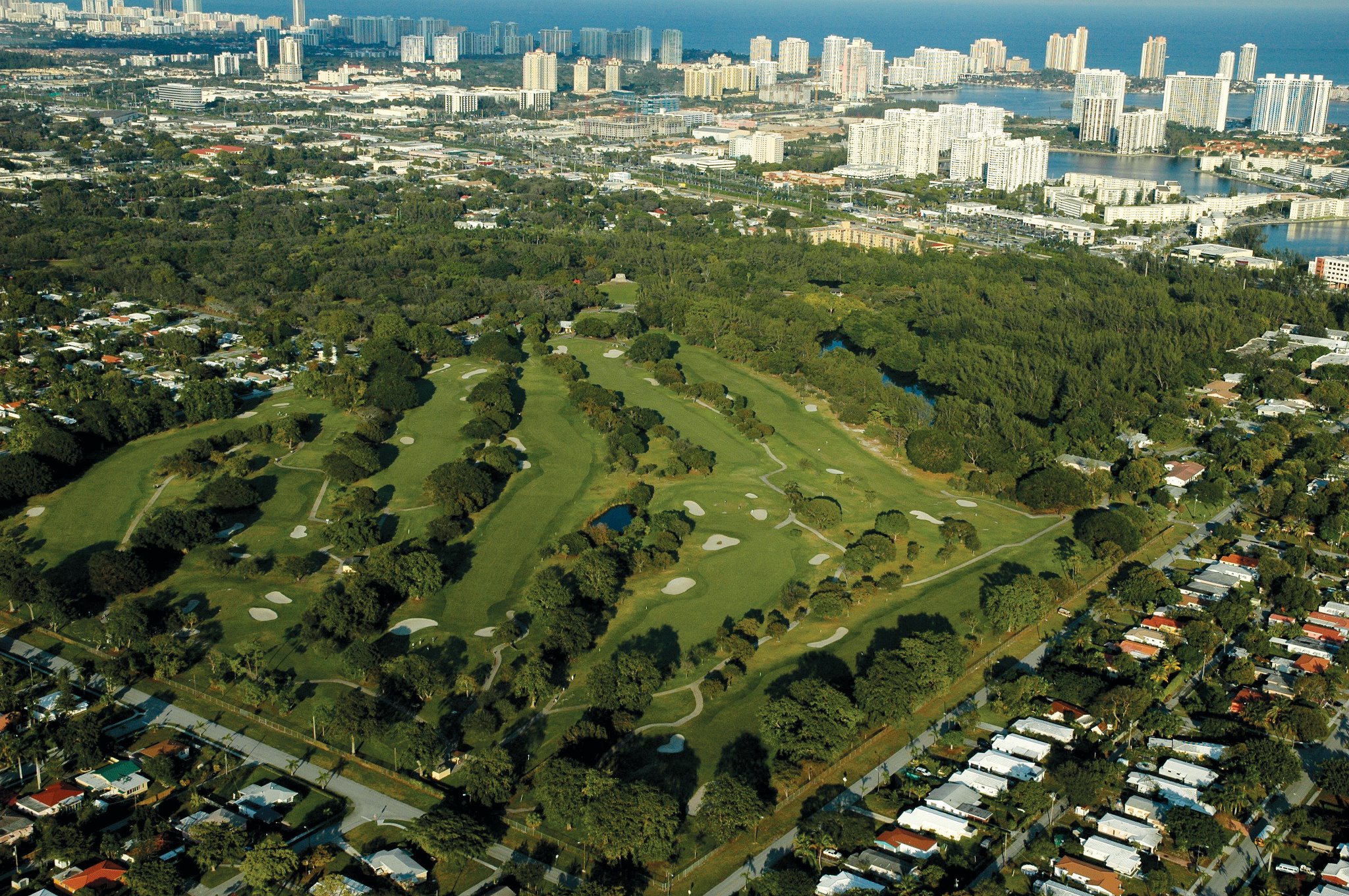 aerial view of the Greynolds Golf Course