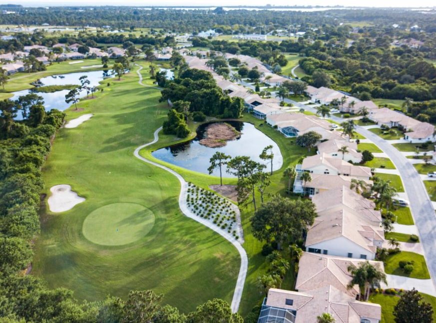 aerial view of the Oyster Creek Golf and Country Club