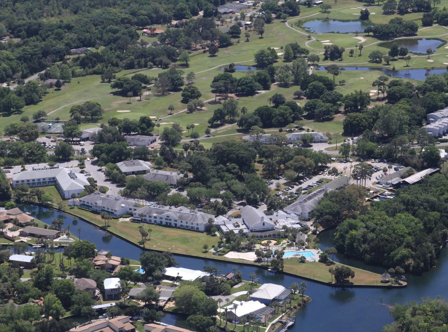 aerial view of the Plantation Inn and Golf Resort