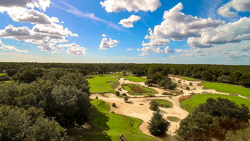 aerial view of the World Woods Golf Club, Pine Barrens Course