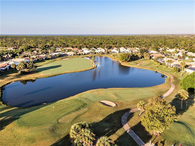 aerial view of the Seminole Lakes Country Club golf course
