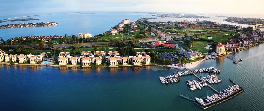 aerial view of the Isla del Sol Yacht and Country Club