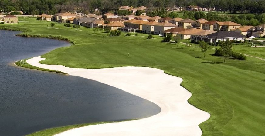 There are many homes on the golf course, as well as a large lake - The Club at Eaglebrooke