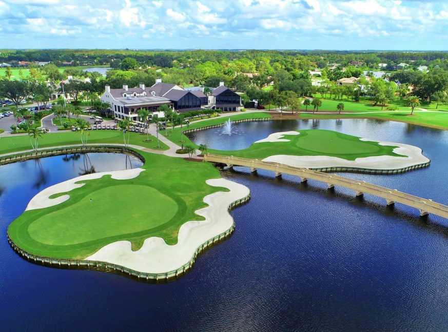 Lake and homes in golf course - Fiddlesticks Country Club, Long Mean Course