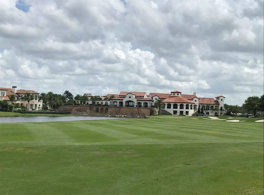 Lake and clubhouse - Spanish Wells Country Club