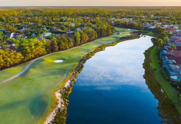 Golf course with lake and homes - The Club at Olde Cypress